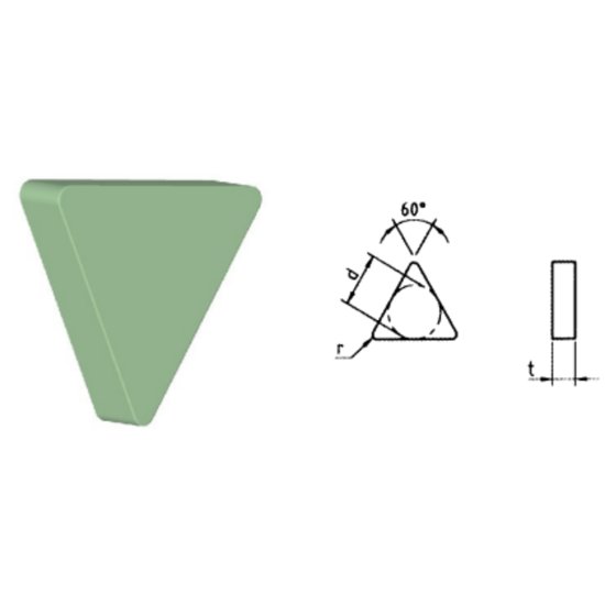Picture of TNGN323 CC-10 Romay TNGN160312 CC-10 Triangle Negative Ceramic 0.0470 1.19mm Radius Roughing